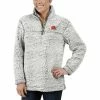 G-III Women's Gray Cleveland Browns Sherpa Quarter-Zip Pullover Jacket