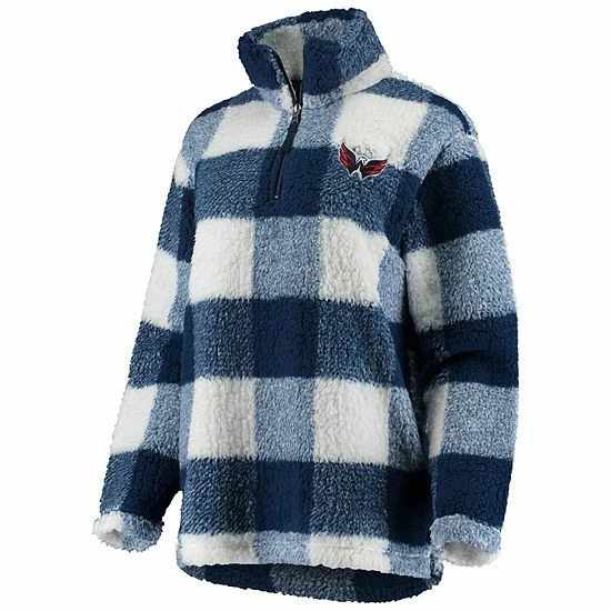 Women's G-III 4Her by Carl Banks Navy/White Washington Capitals Plaid Sherpa Quarter-Zip Jacket Women's G-III 4Her By Carl Banks Navy/White Washington Capitals Plaid Sherpa Quarter-Zip Jacket -G-III Sales Store unnamed file 1028