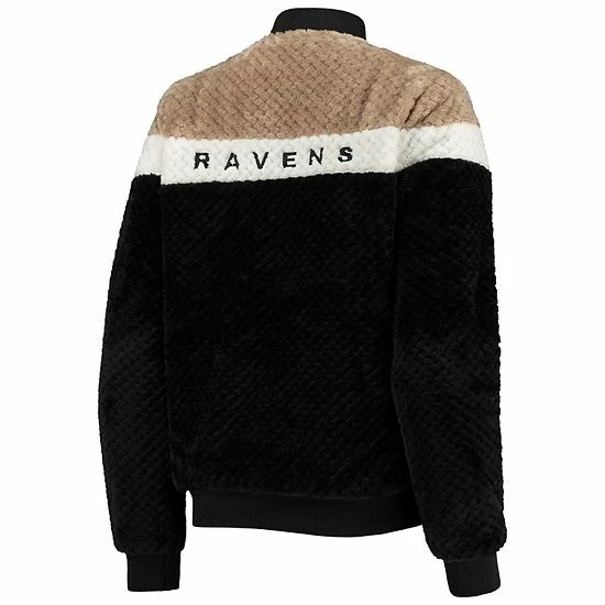 Women's G-III 4Her by Carl Banks Black/Cream Baltimore Ravens Riot Squad Sherpa Full-Snap Jacket Women's G-III 4Her By Carl Banks Black/Cream Baltimore Ravens Riot Squad Sherpa Full-Snap Jacket -G-III Sales Store unnamed file 1034
