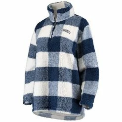 Women's G-III 4Her By Carl Banks Navy Seattle Seahawks Sherpa Plaid Quarter-Zip Jacket 2 Women's G-III 4Her By Carl Banks Navy Seattle Seahawks Sherpa Plaid Quarter-Zip Jacket -G-III Sales Store unnamed file 1043