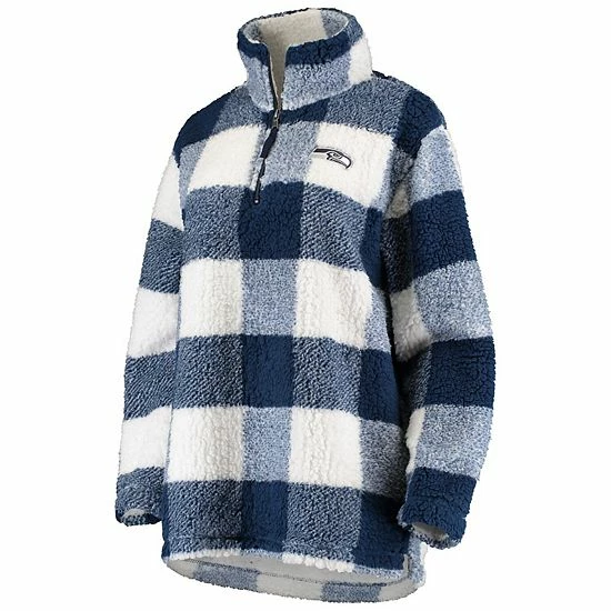 Women's G-III 4Her by Carl Banks Navy Seattle Seahawks Sherpa Plaid Quarter-Zip Jacket Women's G-III 4Her By Carl Banks Navy Seattle Seahawks Sherpa Plaid Quarter-Zip Jacket -G-III Sales Store unnamed file 1043