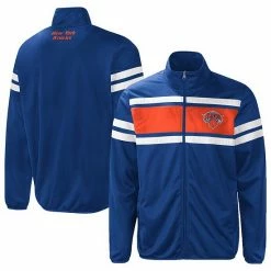 Men's G-III Sports By Carl Banks Blue New York Knicks Power Pitcher Full-Zip Track Jacket
