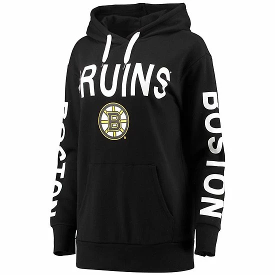Women's G-III 4Her by Carl Banks Black Boston Bruins Extra Inning Pullover Hoodie Women's G-III 4Her By Carl Banks Black Boston Bruins Extra Inning Pullover Hoodie -G-III Sales Store unnamed file 1055