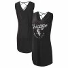 Women's G-III 4Her By Carl Banks Black Chicago White Sox Game Time Slub Beach V-Neck Cover-Up Dress