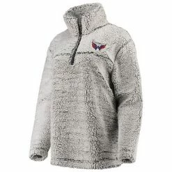 Women's G-III 4Her By Carl Banks Gray Washington Capitals Sherpa Quarter-Zip Pullover Jacket 2 Women's G-III 4Her By Carl Banks Gray Washington Capitals Sherpa Quarter-Zip Pullover Jacket -G-III Sales Store unnamed file 1102