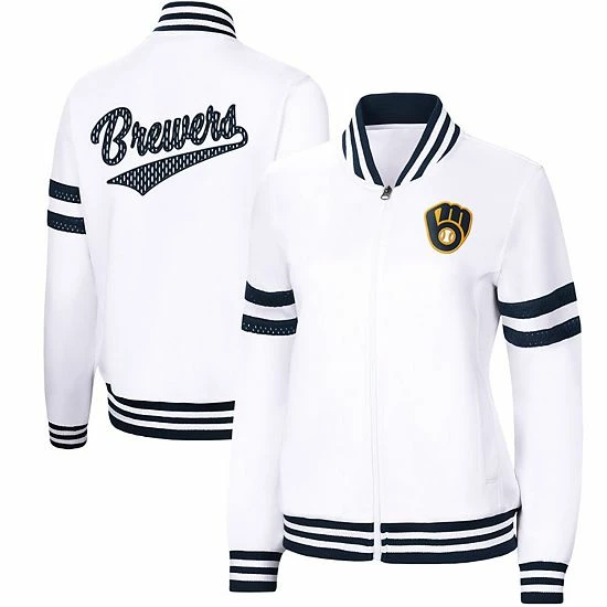 Women's G-III 4Her by Carl Banks White Milwaukee Brewers Pre-Game Full-Zip Track Jacket Women's G-III 4Her By Carl Banks White Milwaukee Brewers Pre-Game Full-Zip Track Jacket -G-III Sales Store unnamed file 1109