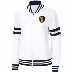 Women's G-III 4Her By Carl Banks White Milwaukee Brewers Pre-Game Full-Zip Track Jacket 2 Women's G-III 4Her By Carl Banks White Milwaukee Brewers Pre-Game Full-Zip Track Jacket -G-III Sales Store unnamed file 1110
