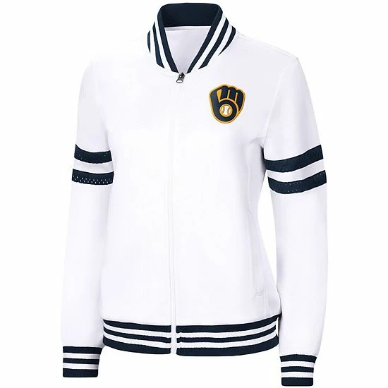 Women's G-III 4Her by Carl Banks White Milwaukee Brewers Pre-Game Full-Zip Track Jacket Women's G-III 4Her By Carl Banks White Milwaukee Brewers Pre-Game Full-Zip Track Jacket -G-III Sales Store unnamed file 1110