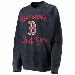 Women's G-III 4Her By Carl Banks Navy Boston Red Sox Script Comfy Cord Pullover Sweatshirt -G-III Sales Store unnamed file 1123
