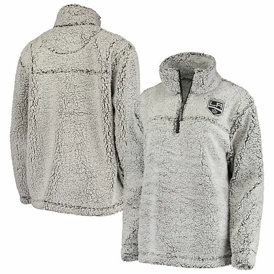 Women's G-III 4Her by Carl Banks Gray Los Angeles Kings Sherpa Quarter-Zip Pullover Jacket Women's G-III 4Her By Carl Banks Gray Los Angeles Kings Sherpa Quarter-Zip Pullover Jacket -G-III Sales Store unnamed file 1138