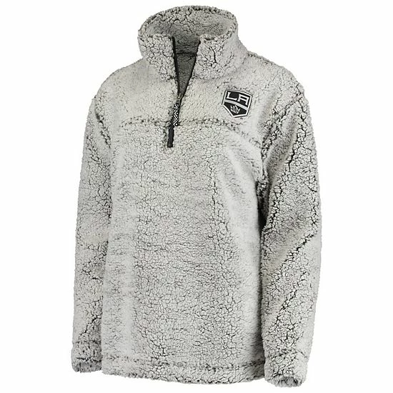 Women's G-III 4Her by Carl Banks Gray Los Angeles Kings Sherpa Quarter-Zip Pullover Jacket Women's G-III 4Her By Carl Banks Gray Los Angeles Kings Sherpa Quarter-Zip Pullover Jacket -G-III Sales Store unnamed file 1139
