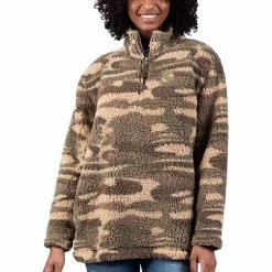 Women's G-III Sports By Carl Banks Camo New York Rangers Sherpa Quarter-Zip Jacket