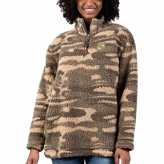 Women's G-III Sports By Carl Banks Camo New York Rangers Sherpa Quarter-Zip Jacket 1 Women's G-III Sports By Carl Banks Camo New York Rangers Sherpa Quarter-Zip Jacket