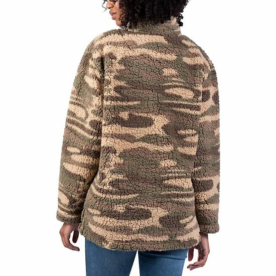 Women's G-III Sports By Carl Banks Camo New York Rangers Sherpa Quarter-Zip Jacket 3 Women's G-III Sports By Carl Banks Camo New York Rangers Sherpa Quarter-Zip Jacket - Image 3