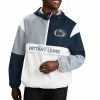 Men's G-III Sports By Carl Banks White/Navy Penn State Nittany Lions College Fair Catch Half-Zip Hoodie