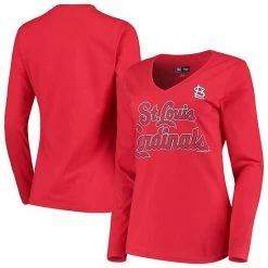 Women's G-III 4Her By Carl Banks Red St. Louis Cardinals Post Season Long Sleeve T-Shirt