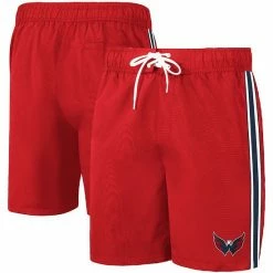 Men's G-III Sports By Carl Banks Red/Navy Washington Capitals Sand Beach Swim Shorts