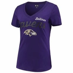 Women's G-III 4Her By Carl Banks Purple Baltimore Ravens Post Season V-Neck T-Shirt -G-III Sales Store unnamed file 122