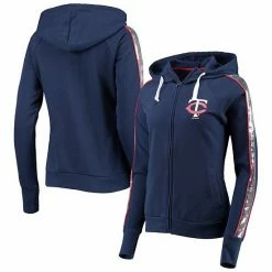 Women's G-III 4Her By Carl Banks Navy Minnesota Twins Game Changer Raglan Full-Zip Hoodie