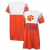 Women's G-III 4Her By Carl Banks Orange/White Clemson Tigers 3rd Down Short Sleeve T-Shirt Dress