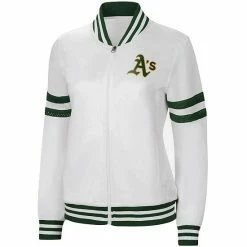 Women's G-III 4Her By Carl Banks White Oakland Athletics Pre-Game Full-Zip Track Jacket -G-III Sales Store unnamed file 1242