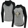 Women's G-III 4Her By Carl Banks Heathered Gray/Black New Orleans Saints Championship Ring Pullover Hoodie