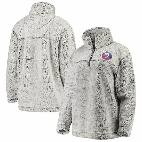 Women's G-III 4Her by Carl Banks Gray New York Islanders Sherpa Quarter-Zip Pullover Jacket Women's G-III 4Her By Carl Banks Gray New York Islanders Sherpa Quarter-Zip Pullover Jacket -G-III Sales Store unnamed file 1267