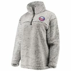 Women's G-III 4Her By Carl Banks Gray New York Islanders Sherpa Quarter-Zip Pullover Jacket 2 Women's G-III 4Her By Carl Banks Gray New York Islanders Sherpa Quarter-Zip Pullover Jacket -G-III Sales Store unnamed file 1268