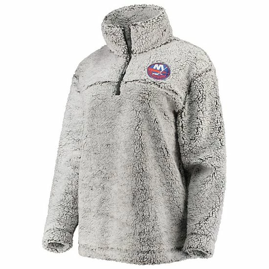 Women's G-III 4Her by Carl Banks Gray New York Islanders Sherpa Quarter-Zip Pullover Jacket Women's G-III 4Her By Carl Banks Gray New York Islanders Sherpa Quarter-Zip Pullover Jacket -G-III Sales Store unnamed file 1268