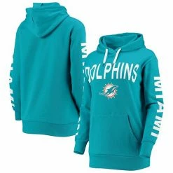 Women's G-III 4Her By Carl Banks Aqua Miami Dolphins Extra Point Pullover Hoodie
