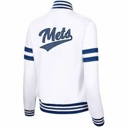 Women's G-III 4Her By Carl Banks White New York Mets Pre-Game Full-Zip Track Jacket -G-III Sales Store unnamed file 1291