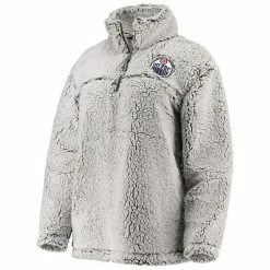 Women's G-III 4Her By Carl Banks Gray Edmonton Oilers Sherpa Quarter-Zip Pullover Jacket 2 Women's G-III 4Her By Carl Banks Gray Edmonton Oilers Sherpa Quarter-Zip Pullover Jacket -G-III Sales Store unnamed file 1295