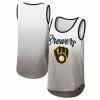 Women's G-III 4Her By Carl Banks White Milwaukee Brewers Logo Opening Day Tank Top