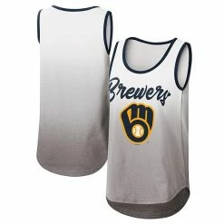 Women's G-III 4Her By Carl Banks White Milwaukee Brewers Logo Opening Day Tank Top