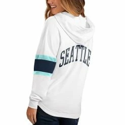 Women's G-III Sports By Carl Banks White Seattle Kraken Game Plan Lace-Up Long Sleeve Hooded Top -G-III Sales Store unnamed file 1322