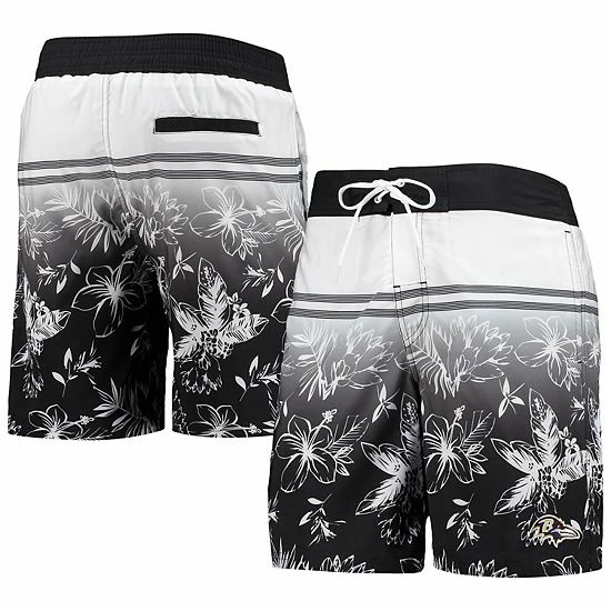 Men's G-III Sports By Carl Banks Black Baltimore Ravens Island Volley Swim Shorts