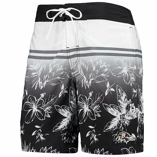 Men's G-III Sports By Carl Banks Black Baltimore Ravens Island Volley Swim Shorts - Image 3