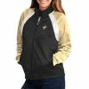 Women's G-III 4Her By Carl Banks Black/Gold New Orleans Saints Confetti Raglan Full-Zip Track Jacket