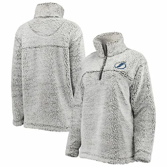 Women's G-III 4Her by Carl Banks Gray Tampa Bay Lightning Sherpa Quarter-Zip Pullover Jacket Women's G-III 4Her By Carl Banks Gray Tampa Bay Lightning Sherpa Quarter-Zip Pullover Jacket -G-III Sales Store unnamed file 1345