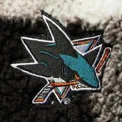 Women's G-III 4Her By Carl Banks Black/White San Jose Sharks Plaid Sherpa Quarter-Zip Jacket -G-III Sales Store unnamed file 1367