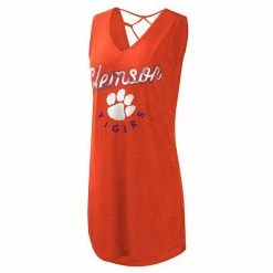 Women's G-III 4Her By Carl Banks Orange Clemson Tigers Game Time Burnout Cover-Up V-Neck Dress -G-III Sales Store unnamed file 1370