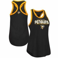 Women's G-III Sports By Carl Banks Black Pittsburgh Penguins Showdown Slub Racerback Tank Top