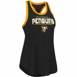 Women's G-III Sports By Carl Banks Black Pittsburgh Penguins Showdown Slub Racerback Tank Top -G-III Sales Store unnamed file 1374