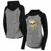 Women's G-III 4Her By Carl Banks Heathered Gray/Black Minnesota Vikings Championship Team Ring Pullover Hoodie