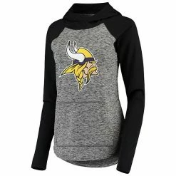 Women's G-III 4Her By Carl Banks Heathered Gray/Black Minnesota Vikings Championship Team Ring Pullover Hoodie -G-III Sales Store unnamed file 1382