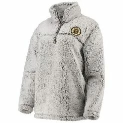 Women's G-III 4Her By Carl Banks Gray Boston Bruins Sherpa Quarter-Zip Pullover Jacket 2 Women's G-III 4Her By Carl Banks Gray Boston Bruins Sherpa Quarter-Zip Pullover Jacket -G-III Sales Store unnamed file 1386
