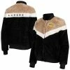 Women's G-III 4Her By Carl Banks Black/Tan Los Angeles Lakers Riot Squad Sherpa Full-Snap Jacket
