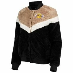 Women's G-III 4Her By Carl Banks Black/Tan Los Angeles Lakers Riot Squad Sherpa Full-Snap Jacket -G-III Sales Store unnamed file 1395
