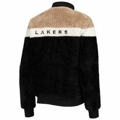 Women's G-III 4Her By Carl Banks Black/Tan Los Angeles Lakers Riot Squad Sherpa Full-Snap Jacket -G-III Sales Store unnamed file 1396