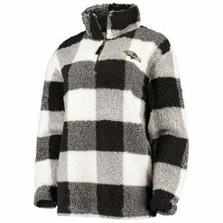 Women's G-III 4Her By Carl Banks Black Baltimore Ravens Sherpa Plaid Quarter-Zip Jacket 2 Women's G-III 4Her By Carl Banks Black Baltimore Ravens Sherpa Plaid Quarter-Zip Jacket -G-III Sales Store unnamed file 1409